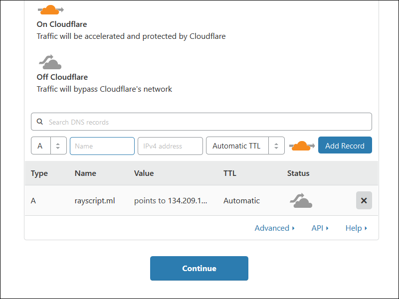 Cloudflare DNS only